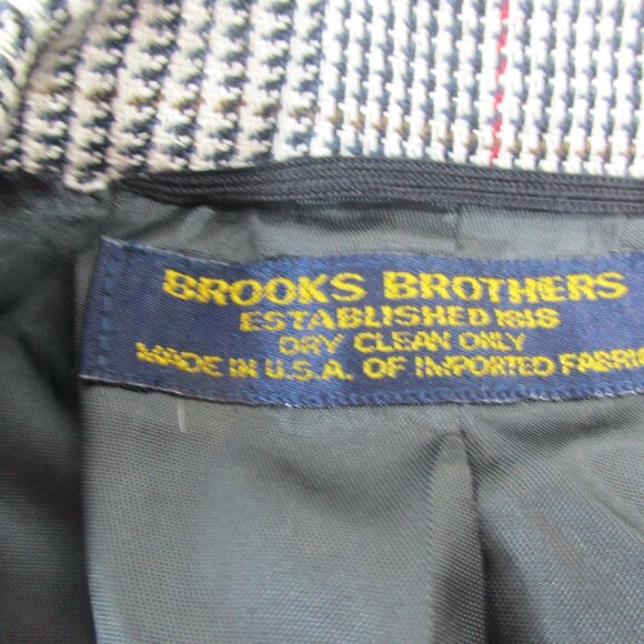 Brooks Brothers Blazer Jacket Mens Gray Houndstooth Plaid Formal Single Breasted - Picture 3 of 10